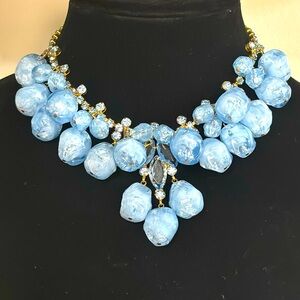 Blue rhinestone blue Bakelite necklace